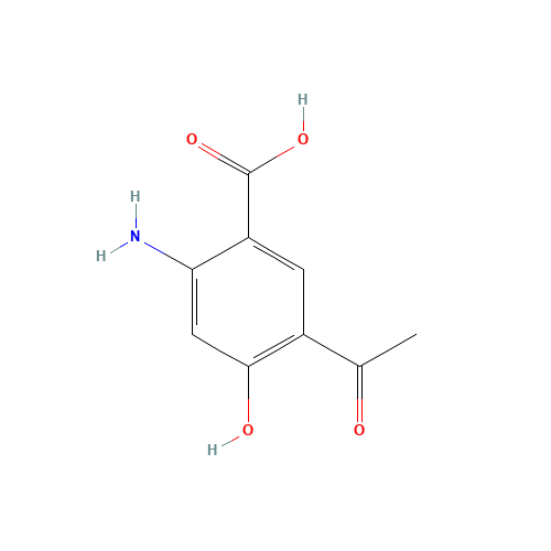 5-Acetyl-2-amino-4-hydroxybenzoic acid (CAS: 115651-29-1) - Chemical Structure and Molecular Formula 