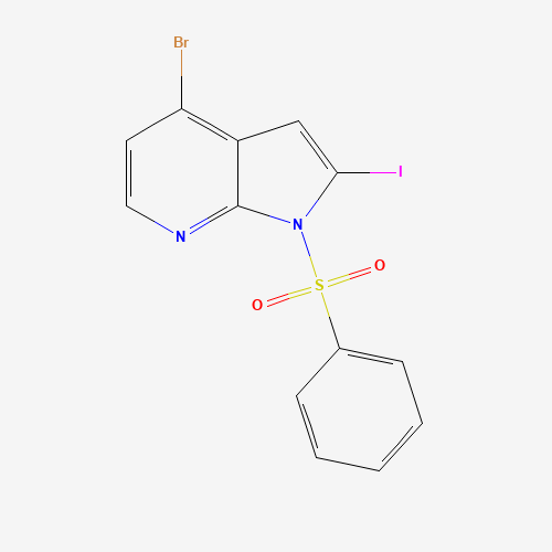4-Bromo-2-iodo-1-benzensulfonyl-7-azaindole (CAS: 889939-26-8) - Chemical Structure and Molecular Formula 