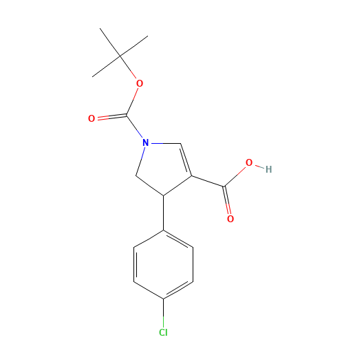4-(4-Chloro-phenyl)-pyrrolidine-1,3-dicarboxylic acid 1-tert-butyl ester (CAS: 791625-60-0) - Chemical Structure and Molecular Formula 