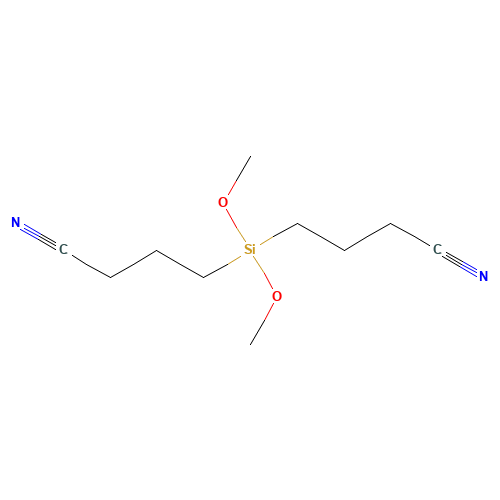 Bis(3-cyanopropyl)dimethoxysilane (CAS: 92779-73-2) - Chemical Structure and Molecular Formula 