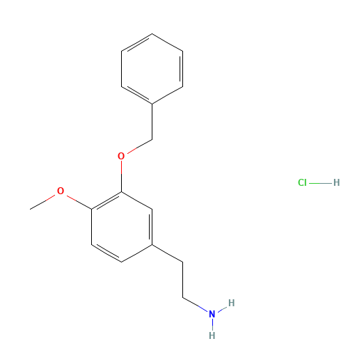 2-(3-BENZYLOXY-4-METHOXY-PHENYL)-ETHYLAMINE HCL (CAS: 148223-47-6) - Chemical Structure and Molecular Formula 
