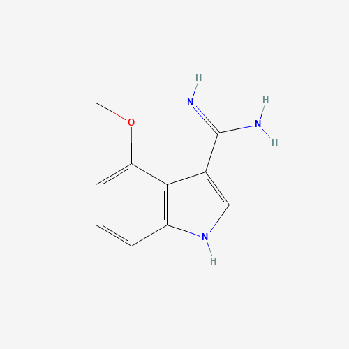 4-Methoxy-1H-indole-3-carboxamidine (CAS: 889944-24-5) - Chemical Structure and Molecular Formula 