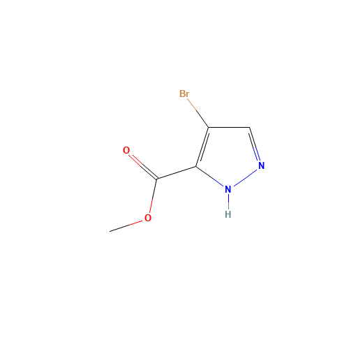 4-Bromo-1H-pyrazole-3-carboxylic acid methyl ester (CAS: 81190-89-8) - Chemical Structure and Molecular Formula 