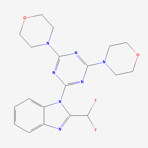 2-(2-Difluoromethylbenzimidazol-1-yl)-4,6-dimorpholino-1,3,5-triazine (CAS: 475110-96-4) - Chemical Structure and Molecular Formula 