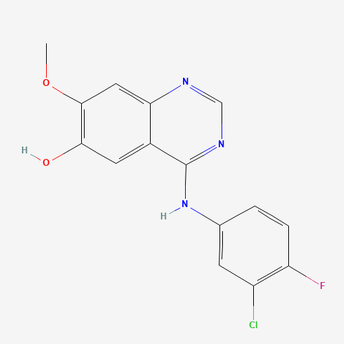 4-(3-Chloro-4-fluorophenylamino)-7-methoxyquinazolin-6-ol (CAS: 184475-71-6) - Chemical Structure and Molecular Formula 