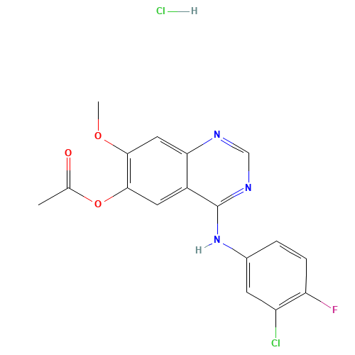 4-(3-Chloro-4-fluorophenylamino)-7-methoxyquinazolin-6-yl acetate hydrochloride (CAS: 184475-70-5) - Related Chemical Product