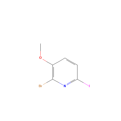 2-BROMO-6-IODO-3-METHOXYPYRIDINE (CAS: 321535-37-9) - Chemical Structure and Molecular Formula 