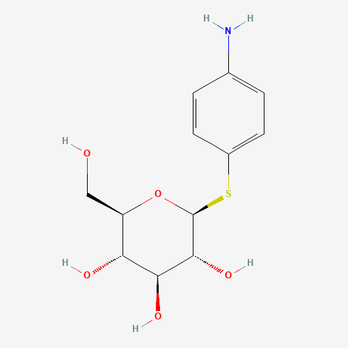 P-AMINOPHENYL-1-THIO-BETA-D-GLUCOPYRANOS IDE (CAS: 58737-22-7) - Chemical Structure and Molecular Formula 