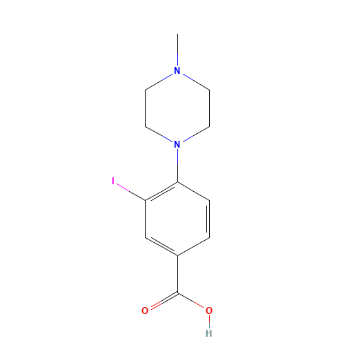 3-iodo-4-(4-methylpiperazin-1-yl)benzoic acid (CAS: 1131614-68-0) - Chemical Structure and Molecular Formula 