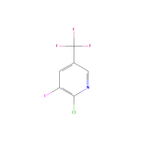 2-CHLORO-3-IODO-5-(TRIFLUOROMETHYL)PYRIDINE (CAS: 505084-56-0) - Chemical Structure and Molecular Formula 