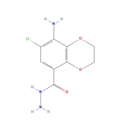 8-amino-7-chloro-2,3-dihydrobenzo[b][1,4]dioxine-5-carbohydrazide (CAS: 191024-18-7) - Chemical Structure and Molecular Formula 
