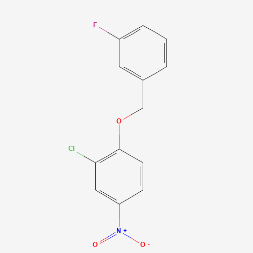3-Chloro-4-(3-fluorobenzyloxy)nitrobenzene (CAS: 443882-99-3) - Chemical Structure and Molecular Formula 