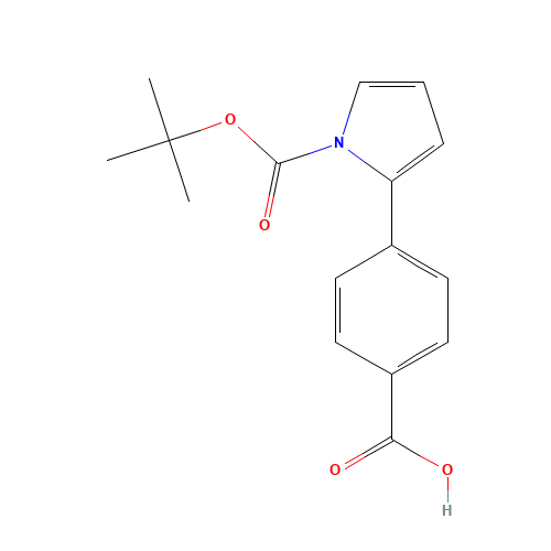 4-(2'-N-BOC-PYRROLE)BENZOIC ACID (CAS: 669713-98-8) - Chemical Structure and Molecular Formula 