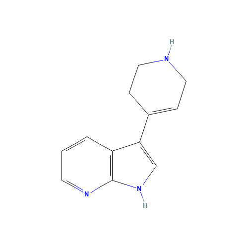 1H-Pyrrolo[2,3-b]pyridine,3-(1,2,3,6-tetrahydro-4-pyridinyl)- (CAS: 281658-42-2) - Chemical Structure and Molecular Formula 