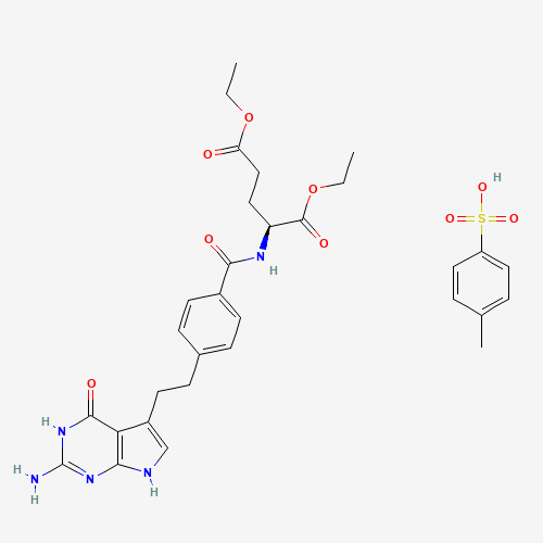 N-[4-[2-(2-Amino-4,7-dihydro-4-oxo-3H-pyrrolo[2,3-d]pyrimidin-5-yl)ethyl]benzoyl]-L-glutamic acid 1,5-diethyl ester 4-methylbenzenesulfonate (CAS: 165049-28-5) - Related Chemical Product