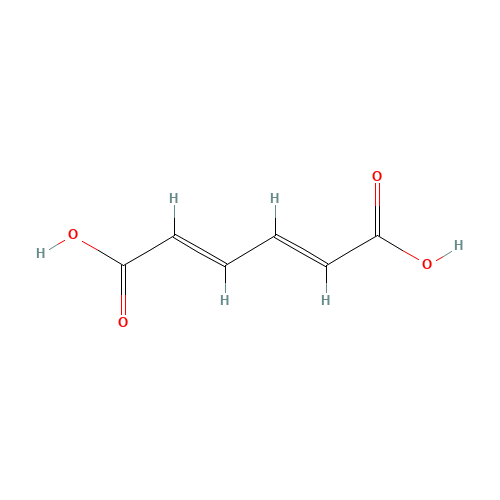trans,trans-Muconic acid (CAS: 3588-17-8) - Chemical Structure and Molecular Formula 