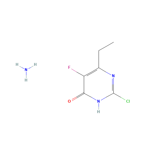 2-Chloro-6-ethyl-5-fluoro-4-hydroxy  pyrimidine  ammonium  salt (CAS: 188416-27-5) - Chemical Structure and Molecular Formula 