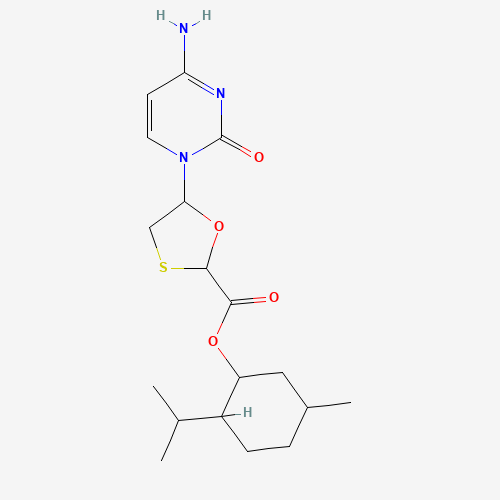 5-(4-Amino-2-oxo-1(2H)-pyrimidinyl)-1,3-oxathiolane-2-carboxylic acid 5-methyl-2-(1-methylethyl)cyclohexyl ester (CAS: 147126-73-6) - Chemical Structure and Molecular Formula 
