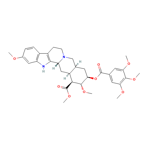 Reserpine (CAS: 50-55-5) - Chemical Structure and Molecular Formula 