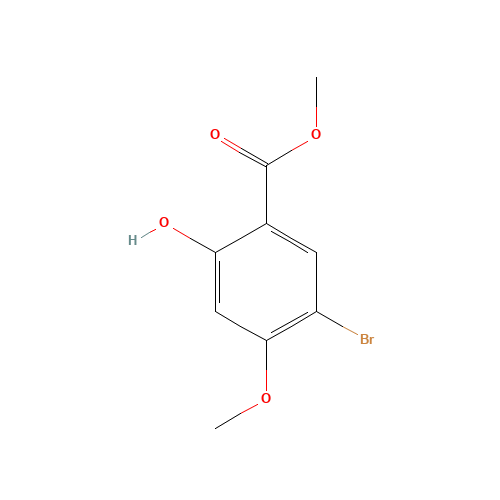 METHYL 5-BROMO-2-HYDROXY-4-METHOXYBENZOATE (CAS: 39503-52-1) - Chemical Structure and Molecular Formula 
