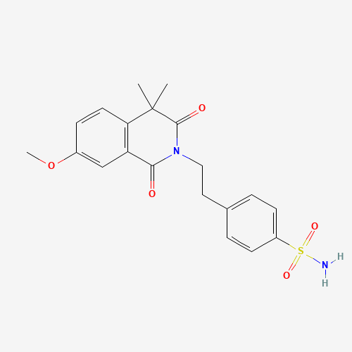 p-[2-(3,4-dihydro-7-methoxy-4,4-dimethyl-1,3-dioxo-2(1H)-isoquinolyl)ethyl]benzenesulphonamide (CAS: 33456-68-7) - Chemical Structure and Molecular Formula 