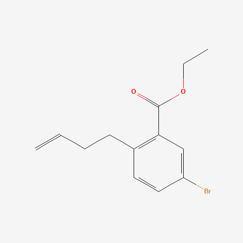 ethyl 5-bromo-2-(but-3-enyl)benzoate (CAS: 1131587-75-1) - Chemical Structure and Molecular Formula 