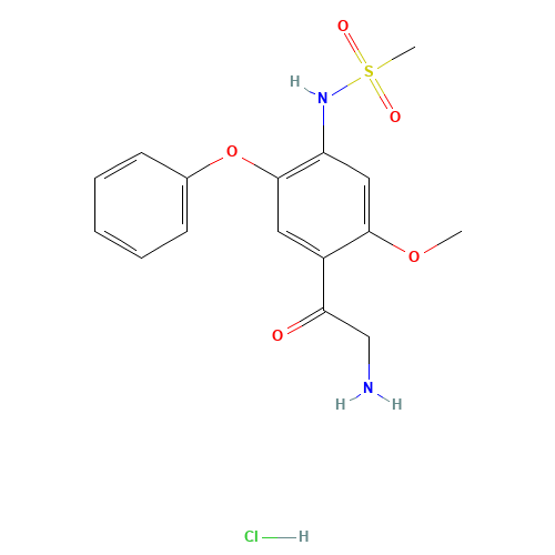 N-(4-(2-aminoacetyl)-5-methoxy-2-phenoxyphenyl)methanesulfonamide hydrochloride (CAS: 149436-41-9) - Chemical Structure and Molecular Formula 