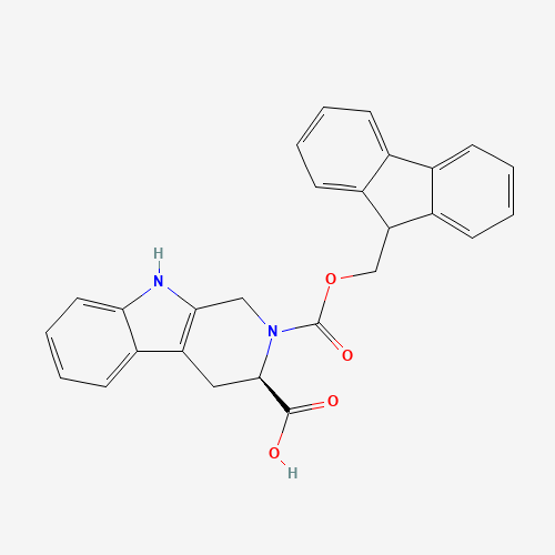 FMOC-D-1,2,3,4-TETRAHYDRONORHARMAN-3-CARBOXYLIC ACID (CAS: 268731-07-3) - Chemical Structure and Molecular Formula 