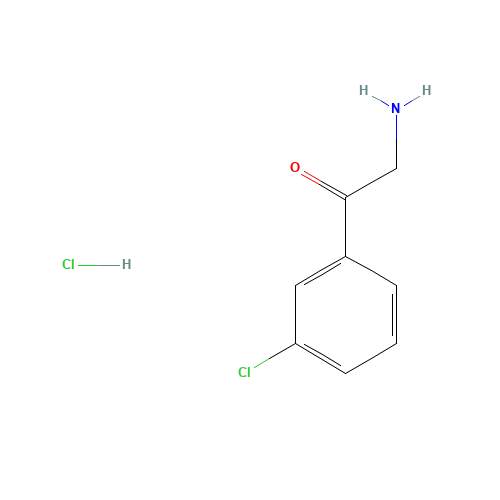 2-AMINO-1-(3-CHLORO-PHENYL)-ETHANONE HYDROCHLORIDE (CAS: 51084-83-4) - Chemical Structure and Molecular Formula 