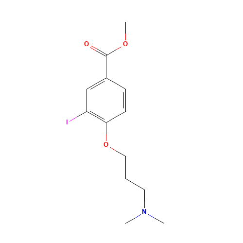 methyl 4-(3-(dimethylamino)propoxy)-3-iodobenzoate (CAS: 1131614-90-8) - Chemical Structure and Molecular Formula 