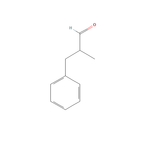 2-methyl-3-phenylpropionaldehyde (CAS: 5445-77-2) - Chemical Structure and Molecular Formula 