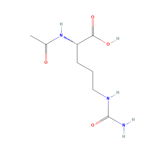 N-Acetyl-L-citrulline (CAS: 33965-42-3) - Chemical Structure and Molecular Formula 
