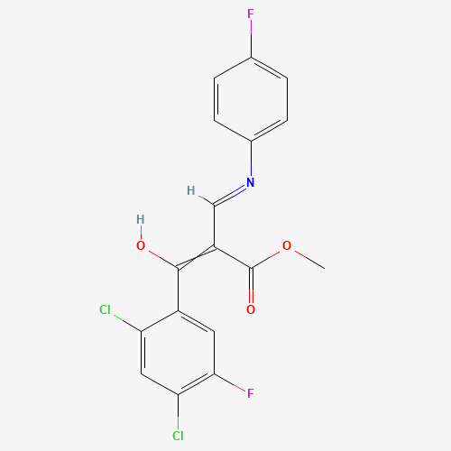 2-(2,4-Dichloro-5-fluorobenzoyl)-3-(4'-fluoro-phenylamino)-acrylic methylester (CAS: 176637-98-2) - Chemical Structure and Molecular Formula 