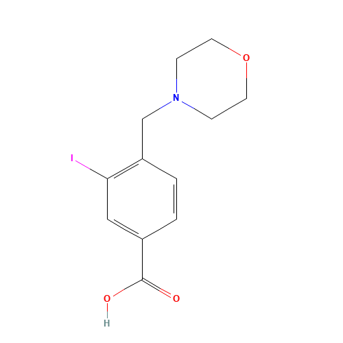 3-iodo-4-(morpholinomethyl)benzoic acid (CAS: 1131614-72-6) - Chemical Structure and Molecular Formula 