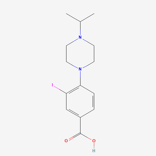 3-iodo-4-(4-isopropylpiperazin-1-yl)benzoic acid (CAS: 1131614-97-5) - Chemical Structure and Molecular Formula 
