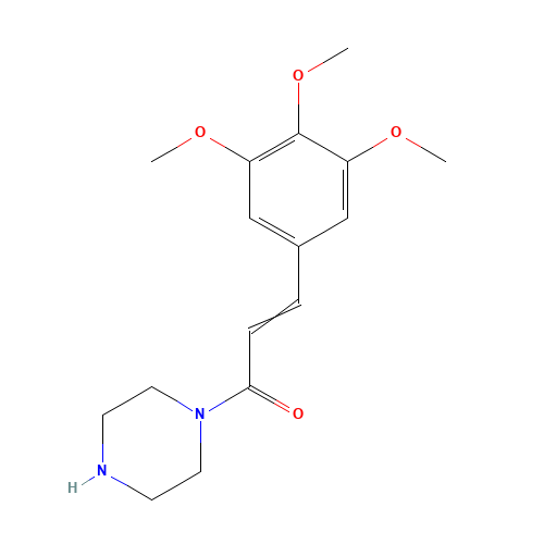 1-(piperazin-1-yl)-3-(3,4,5-trimethoxyphenyl)prop-2-en-1-one (CAS: 88053-13-8) - Chemical Structure and Molecular Formula 