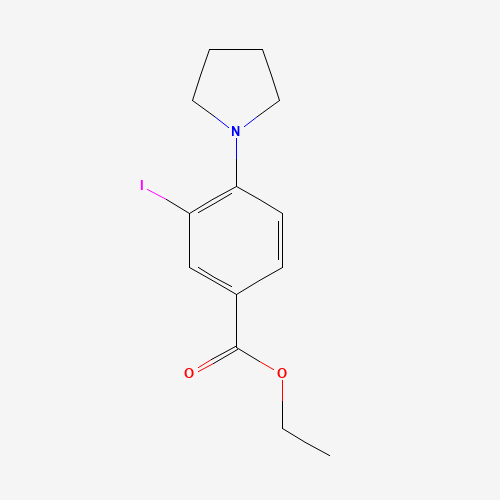 ethyl 3-iodo-4-(pyrrolidin-1-yl)benzoate (CAS: 1131614-57-7) - Chemical Structure and Molecular Formula 
