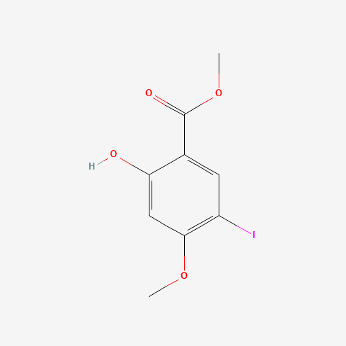 methyl 2-hydroxy-5-iodo-4-methoxybenzoate (CAS: 1131587-46-6) - Chemical Structure and Molecular Formula 