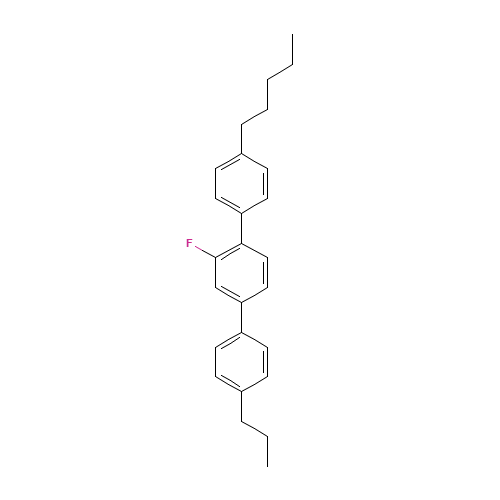 1,1':4',1''-TERPHENYL,2'-FLUORO-4-PENTYL-4''-PROPYL- (CAS: 95759-51-6) - Chemical Structure and Molecular Formula 