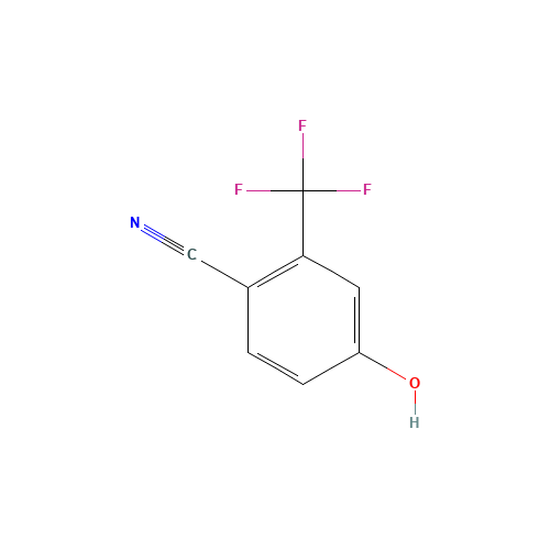 4-HYDROXY-2-(TRIFLUOROMETHYL)BENZONITRILE (CAS: 320-42-3) - Chemical Structure and Molecular Formula 