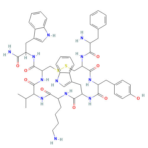 VAPREOTIDE (CAS: 103222-11-3) - Chemical Structure and Molecular Formula 