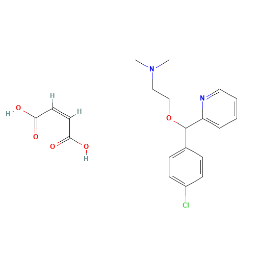 CARBINOXAMINE MALEATE SALT (CAS: 3505-38-2) - Chemical Structure and Molecular Formula 