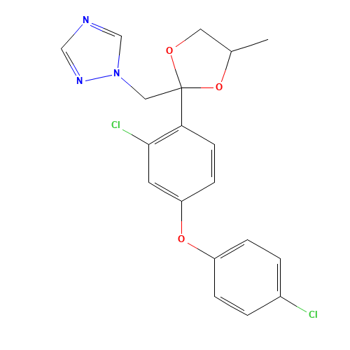 Difenoconazole (CAS: 119446-68-3) - Chemical Structure and Molecular Formula 