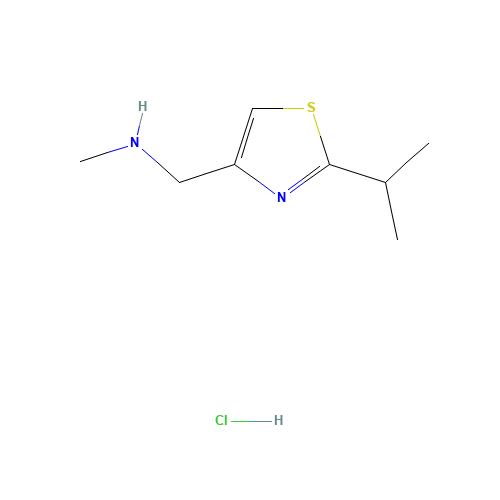 2-Isopropyl-4-[(N-methylamino)methyl]thiazole hydrochloride (CAS: 908591-25-3) - Chemical Structure and Molecular Formula 