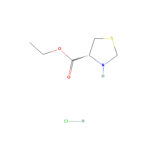 Ethyl L-thiazolidine-4-carboxylate hydrochloride (CAS: 86028-91-3) - Chemical Structure and Molecular Formula 
