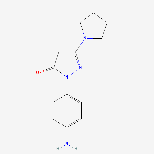 1-(4-Aminophenyl)-3-(1-pyrrolidino)-5-pyrazolone (CAS: 30707-77-8) - Chemical Structure and Molecular Formula 