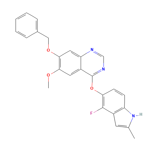 7-(benzyloxy)-4-(4-fluoro-2-methyl-1H-indol-5-yloxy)-6-methoxyquinazoline (CAS: 574745-75-8) - Related Chemical Product
