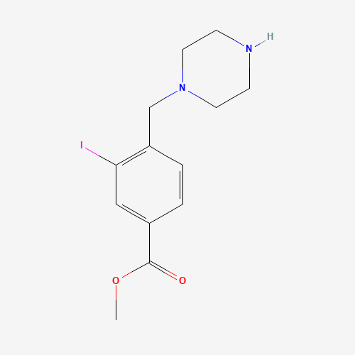 methyl 3-iodo-4-(piperazin-1-ylmethyl)benzoate (CAS: 1131614-86-2) - Chemical Structure and Molecular Formula 