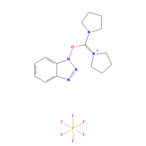 (Benzotriazol-1-yloxy)dipyrrolidinocarbenium hexafluorophosphate (CAS: 105379-24-6) - Chemical Structure and Molecular Formula 