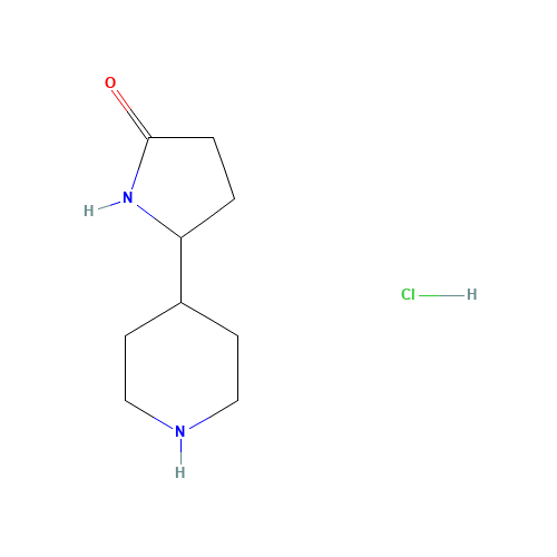 5-(piperidin-4-yl)pyrrolidin-2-one hydrochloride (CAS: 1184916-48-0) - Chemical Structure and Molecular Formula 